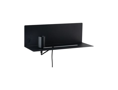 Oprawa ścienna DEVARA E27 max.1x40W +USB 230V czarny /metal