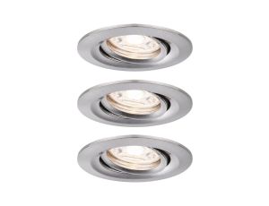 Oprawa do wbudowania NOVA COIN LED Mini wychylna zestaw 3x4W 310lm 65mm 2700K IP23 230V szczotkowane żelazo