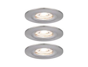 Oprawa do wbudowania NOVA COIN LED Mini stała zestaw 3x4W 310lm 65mm 2700K IP44 230V szczotkowane żelazo