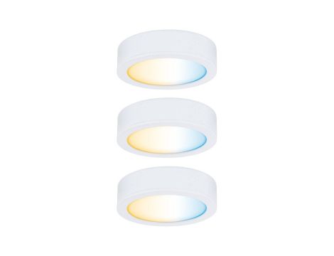 Zestaw startowy oprawy meblowe podszafkowe Clever Connect Disc 3x2,1W 24W DC 2700-6500K DIM 12V biały mat / tworzywo sztuczne