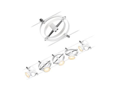 System linkowy zestaw Cardan max5x10W GU5,3 Biały mat/Chrom 12V DC 60VA twszt/metal - 3