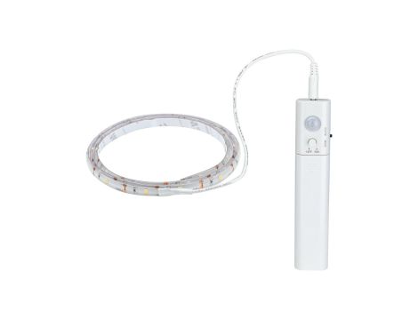 Taśma LED na baterie 1m 3000K  2W 156lm  czujnik ruchu 4x bateria  AAA 5V Biały