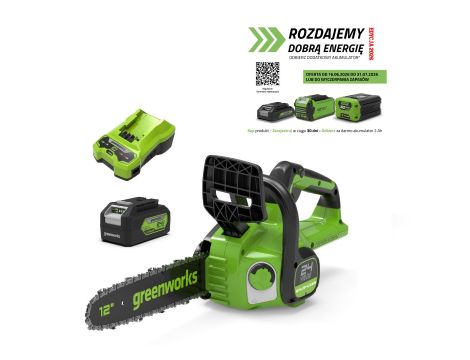 24V pilarka łańcuchowa Greenworks GD24CS30K4 zestaw ładowarka + aku 4Ah