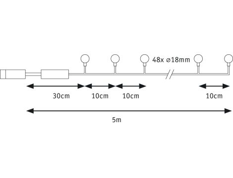 Łańcuch świetlny Plug & Shine 5m 48x2lm DIM 300K IP44 24V biały / tworzywo sztuczne - 3