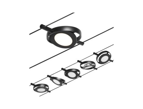 System linkowy RoundMac czarny mat/ chrom max. 5x4,5W bez lampki DC