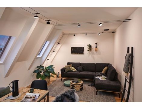 System linkowy DC Circle 5W Cz-mat /Chrom 230V/12V DC twszt 3000K - 3