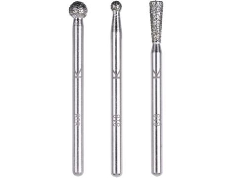 Zestaw ściernic diamentowych Wolfcraft - kulisty / stożkowy 3 częściowy.