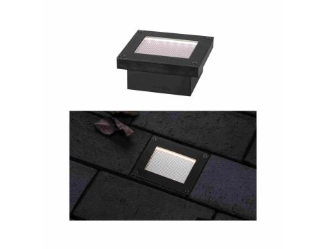Oprawa wpuszczana DOMENIC LED solar 8lm 8x8cm 3000K IP67 czarny / tworzywo sztuczne