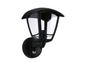 Oprawa elewacyjna CLASSIC E27 max. 12W + PIR IP44 230V czarny / tworzywo sztuczne