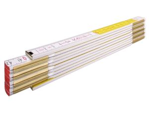 Miara składana 2m STABILA 617 buk, biało-żółta, sekcji 10, Z LOGO