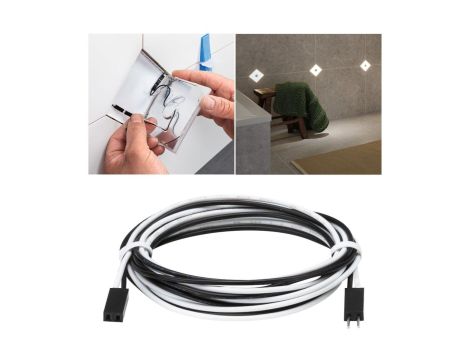 LumiTiles Cables Single Colour 1x65cm 12V Czarny tworzywo sztuczne