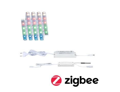 Taśma MaxLED 500 zest podst 1.5m Zigbee RGBW Protect Cover IP44 18W 24V 36VA srebrny / tworzywo sztuczne