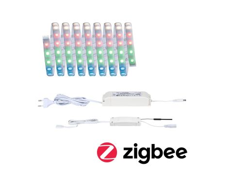 Taśma MaxLED 500 zest podst 3m Zigbee RGBW Protect Cover IP44 27W 24V 60VA srebrny / tworzywo sztuczne