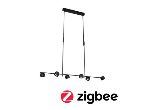 Lampa wisząca PURIC PANE LED SH Zigbee 6x6W+1x3W 600/300lm 2700K DIM IP20 230V czarny / metal / tworzywo sztuczne