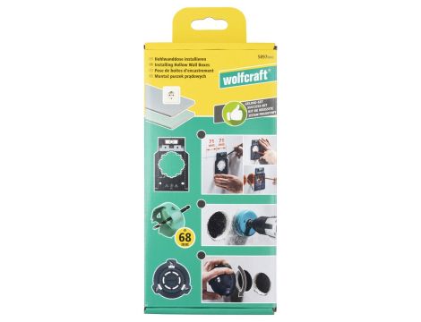 Zestaw do montażu puszek elektrycznych w suchej zabudowie, Wolfcraft - 2