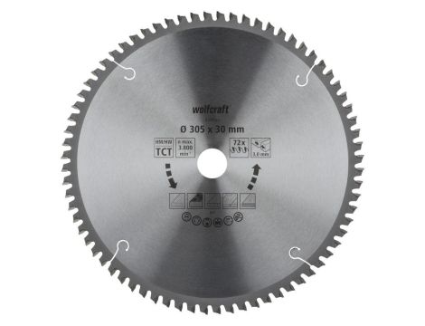 Piła tarczowa 305/30 mm HM Wolfcraft - dokładne, czyste ciecie