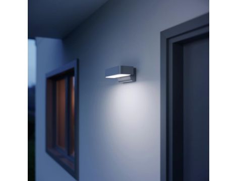 Lampa elewacyjna z czujnikiem ruchu i zmierzchu  Steinel L 800 SC LED  iHF Bluetooth Mesh Connect 7,5W 3000K 466lm IP44 IK03 230V srebrna / aluminium - 2