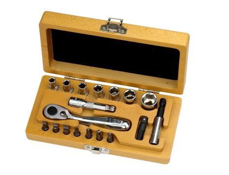 Zestaw 18 narzędzi w drewnianym pudełku Felo XS Classic 1/4"