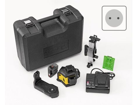 Laser wieloliniowy LAX 600G, system 12 V, zestaw 7-częściowy, z akumulatorem i ładowarką