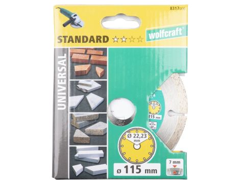 Tarcza diamentowa 115 do cięcia Solid Uniwersal, wolfcraft - 2