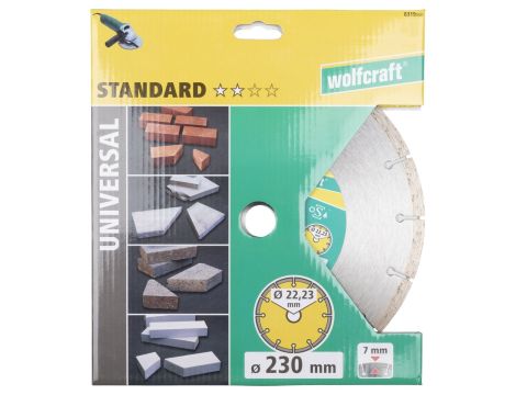 Tarcza diamentowa 230 do cięcia Solid Uniwersal, wolfcraft - 2