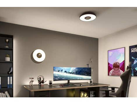 Plafoniera SPACEGLOW Three LED 3D DIM TunW RGB rainbow 21W 1400lm 3000-6500K pilot 230V czarny mat / metal / tworzywo - 6