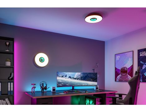 Plafoniera SPACEGLOW Three LED 3D DIM TunW RGB rainbow 21W 1400lm 3000-6500K pilot 230V czarny mat / metal / tworzywo - 3