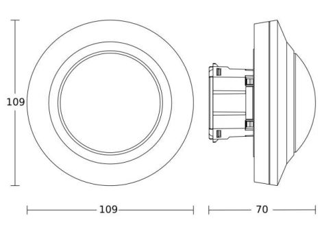 Czujnik obecności i zmierzchu  PD-8 Dali-2 IPD podtynkowy biały IP54 okrągły biały - 4