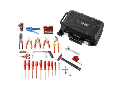 Facom - Zestaw 56 narzędzi dla elektryków, w walizce na kółkach BV.R30PB - BV.R30ELEC56PB