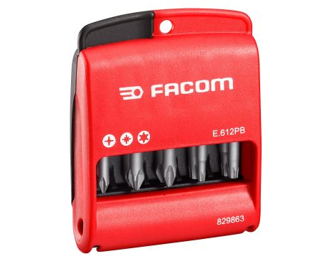 Facom - Zestaw mieszany końcówek o długości 50 mm do śrub Phillips, Pozidriv i Torx - E.612PB