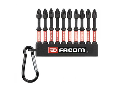 Facom - Zestaw 10 końcówek udarowych 1/4" do śrub Pozidriv®, PZ1 - END.JP101