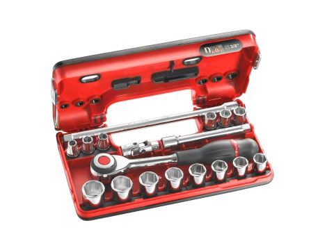 Facom - Zestaw 3/8 6 Kątny Z grzechotkowy Obrotowa - J.360DBOX1