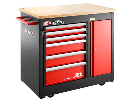 Facom - Stół warsztatowy ruchomy lub stacjonarny do dużych obciążeń, 6 szuflad - JET.6MWBA