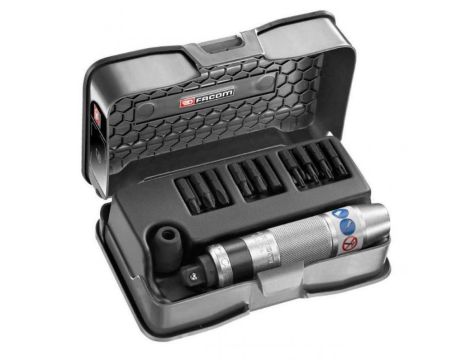 Facom - Zestaw z wkrętakiem do pobijania 1/2", końcówki do śrub z rowkiem, Pozidriv, Phillips i Torx - NS.260PB