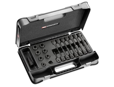 Facom - Zestaw nasadek udarowych 1/2" do śrub 6-kątnych i Torx, 5 - NSS.J23PB