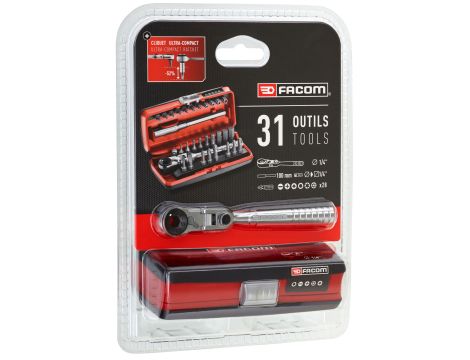Facom - Kompaktowy Zestaw Z grzechotki 1/4 - 31 El. - R.180J31PB