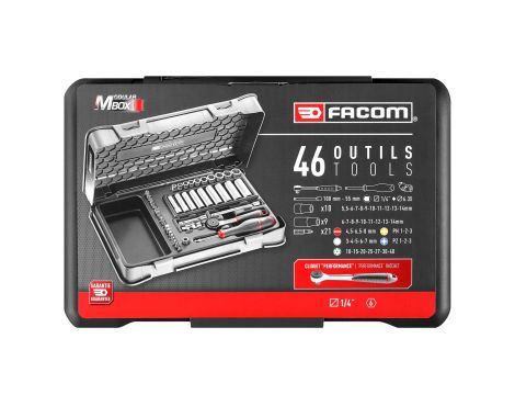 Facom - Zestaw nasadek 1/4 6-K Metrycznych 46 El - R.2BLPB