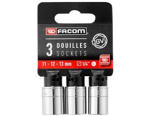Facom - Zestaw 3 nasadek 1/4