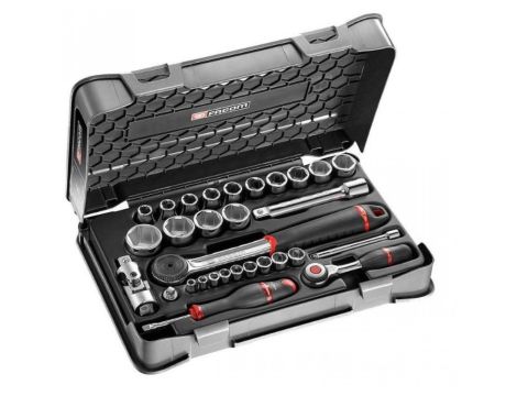 Facom - zestaw nasadek 1/4" i 1/2", 6-kątnych w kasecie, 5,5 mm - RS.360-1