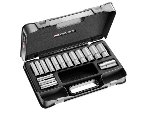 Facom - Komplet 16 nasadek Metrycznych 1/2 6 Kątne - S.405AE