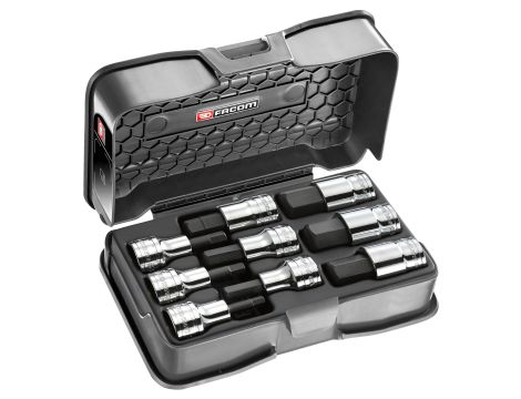 Facom - Zestaw nasadek 1/2" trzpieniowych 6-kątnych w kasecie, 5 mm - STM.J9A