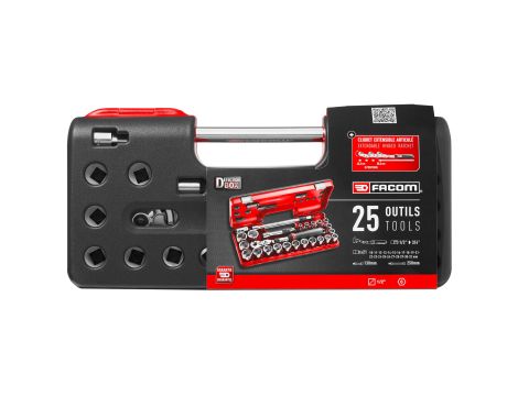 Facom - Zestaw nasadek 1/2 Z grzechotki Przedł Z Blok - SXL.DBOX3PB