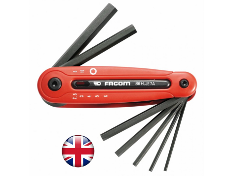 Facom - Komplet 6 Kluczy Trzp Calowych W Oprawce - 86H.JU6