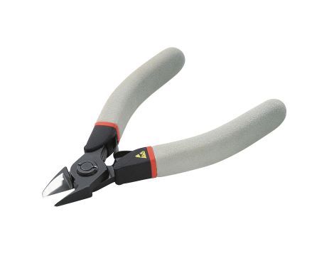 Facom - szczypce ESD tnące z główką z ostrym zakończeniem, duża moc, cięcie półosiowe, Ø CuNi 0,3 – 1,6 mm - 416.12E