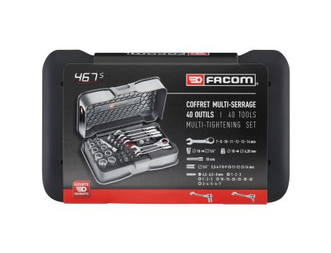 Facom - Zestaw nasadek 1/4 Klucz grzechotki Krótk - 467BS.BOXPB
