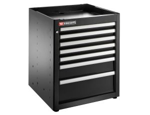 Facom - Szafka niska Jetline+, pojedyncza, 7 szuflad, czarna - JLS3-MBS7TBS
