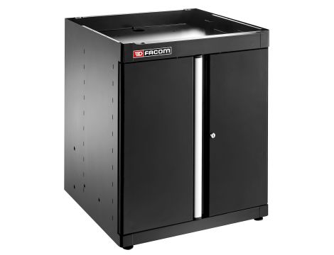 Facom - Szafka niska Jetline+, pojedyncza z drzwiami pełnymi, czarna - JLS3-MBSPPBS