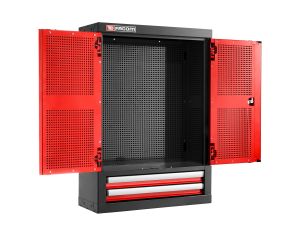 Facom - Szafka wisząca Jetline+, pojedyncza z drzwiami pełnymi, 2 szuflady, czerwona - JLS3-2202