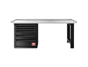 Facom - Stół warsztatowy 2000 mm, blat ocynkowany, 6 szuflad, czarny - RWS2-2MG6DBS