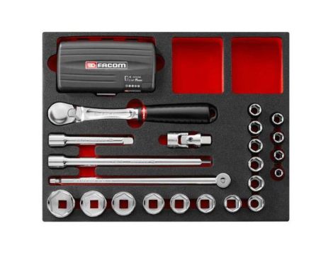 Facom - Moduł nasadek 1/2" i 1/4" 6-kątnych, 5,5 - F50031051